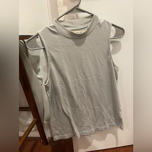 Madewell mock neck tank in pale blue